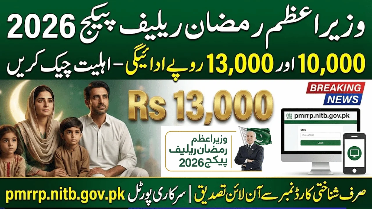 How to Check Eligibility for PM Ramzan Relief Package 2026 via pmrrp.nitb.gov.pk β Complete Guide for Rs 10,000 & Rs 13,000 Payments